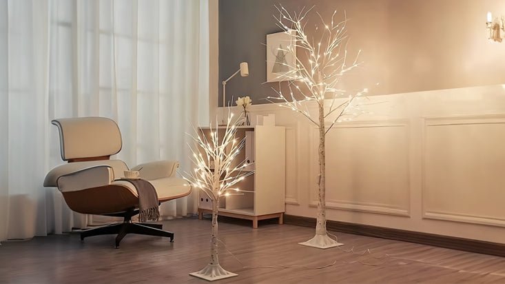 SereneGlow LED Warm White Birch Tree | 4' / 5' / 6' - AmbientLights