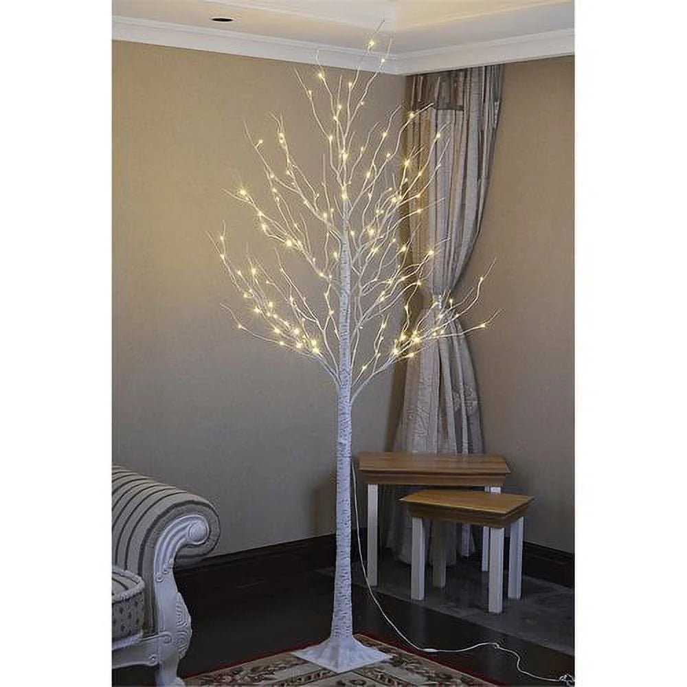 SereneGlow LED Warm White Birch Tree | 8' - AmbientLights