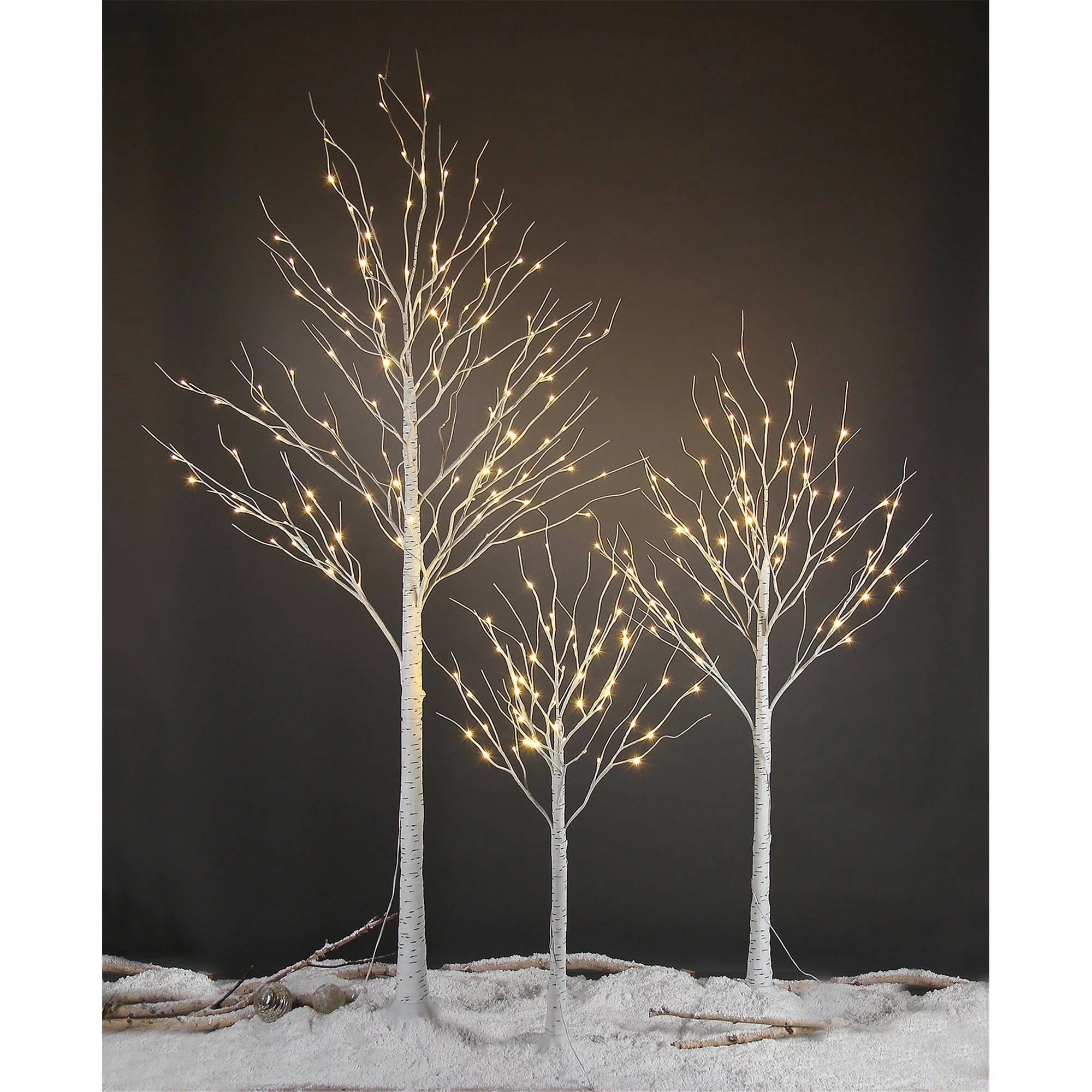 SereneGlow LED Warm White Birch Tree | 8' - AmbientLights